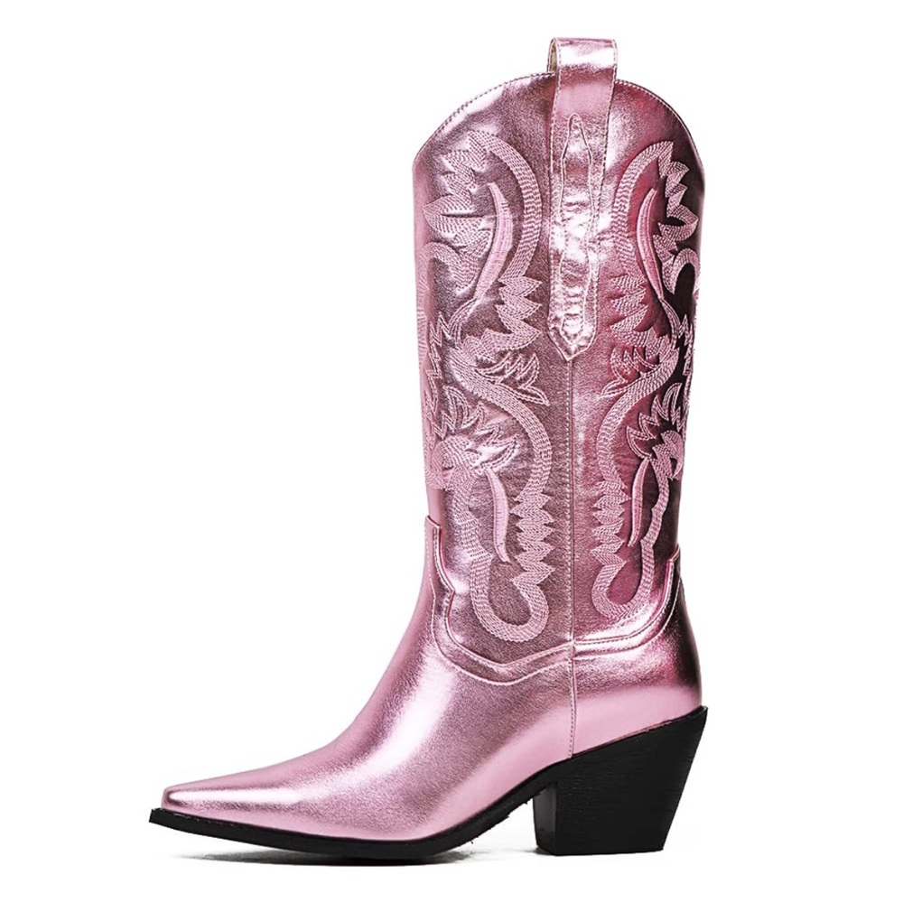Women's Metallic Pink Western Boots